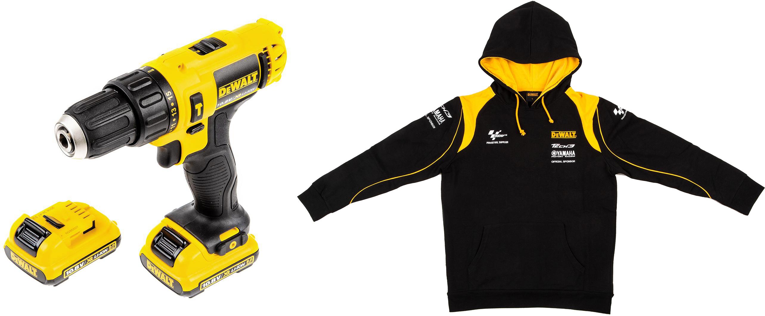 

Набор Dewalt Дрель аккумуляторная dcd716d2-ks +Толстовка dewalt, Дрель аккумуляторная dcd716d2-ks +Толстовка dewalt