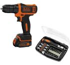 Набор BLACK & DECKER Дрель-шуруповерт BDCD12-QW +Отвертка A7062