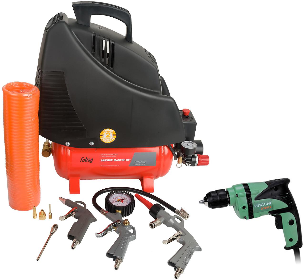 

Набор Fubag Компрессор service master kit +Дрель d10vС2, Компрессор service master kit +Дрель d10vС2