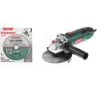 Набор HAMMER УШМ (болгарка) USM 650LE +Круг отрезной 125x1.2x22 упак. 5 шт.