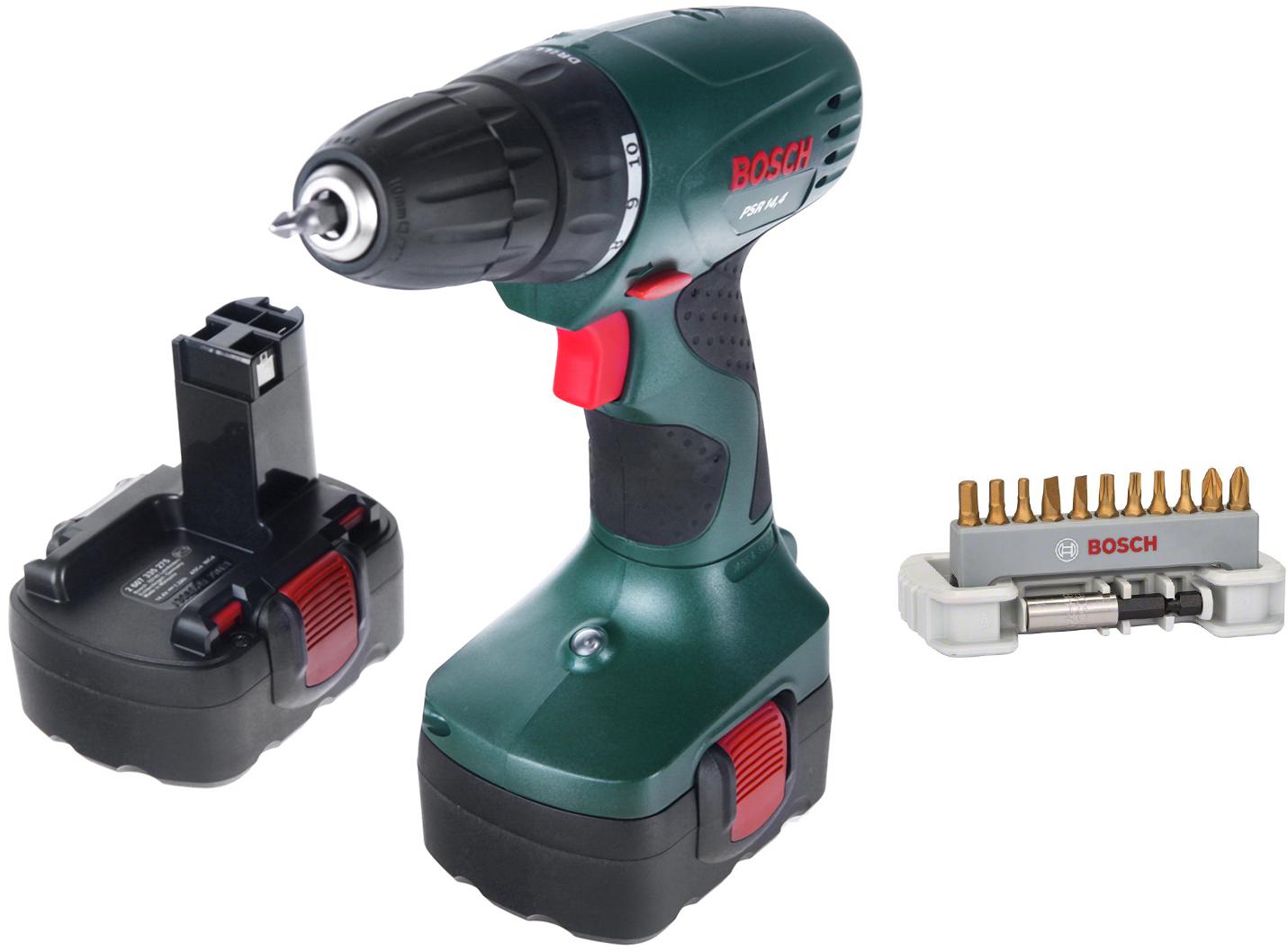 

Набор Bosch Дрель аккумуляторная psr 14,4/2 (0.603.955.421) +Набор бит max grip (2608522134), Дрель аккумуляторная psr 14,4/2 (0.603.955.421) +Набор бит max grip (2608522134)