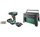 Изображение товара Набор BOSCH Дрель-шуруповерт PSR 1440 Li-2 + ящик WorkBox (06039A300D) +Набор бит Max Grip (2608522134) Изображение товара Набор BOSCH Дрель-шуруповерт PSR 1440 Li-2 + ящик WorkBox (06039A300D) +Набор бит Max Grip (2608522134)