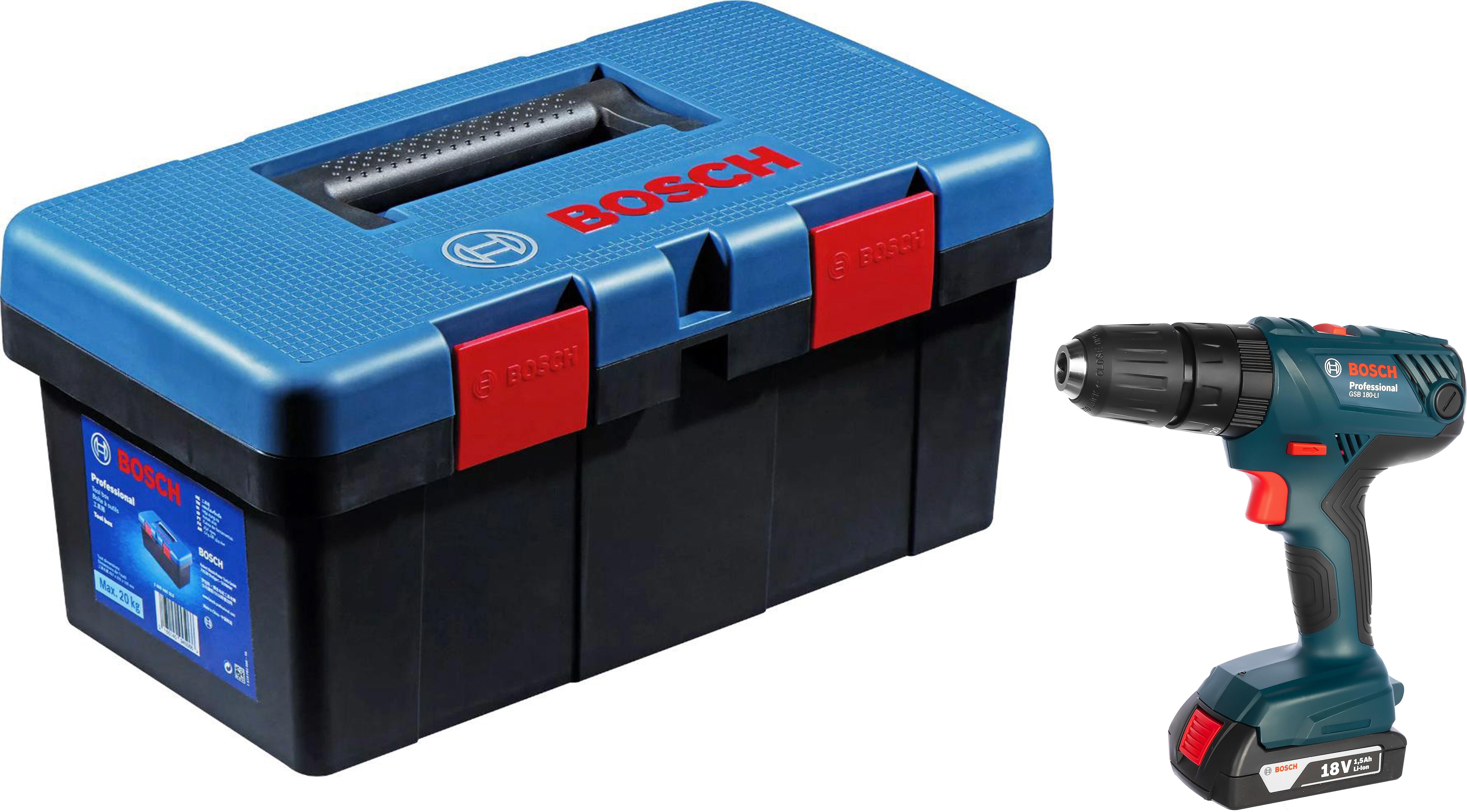 

Набор Bosch Дрель-шуруповерт gsb 180-li (0.601.9f8.320) +Ящик toolbox pro 1600a018t3, Дрель-шуруповерт gsb 180-li (0.601.9f8.320) +Ящик toolbox pro 1600a018t3