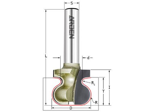 Изображение товара Фреза профильная ручка ARDEN 38.1мм S 8мм I 22.2мм для деревообработки