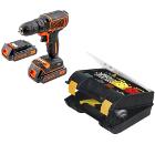 Изображение товара Аккумуляторная дрель-шуруповерт BLACK & DECKER 18 В с двумя аккумуляторами и кейсом