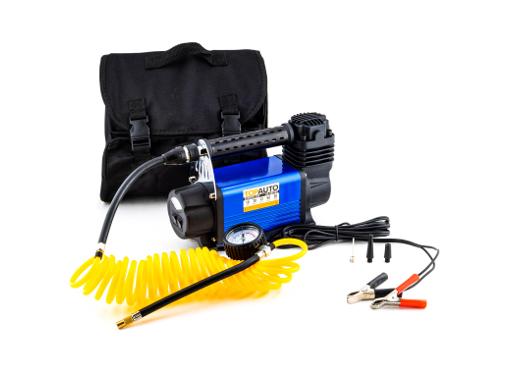 Изображение товара Автомобильный компрессор ТОП АВТО КА-5001ФС поршневой с фонарем и шлангом 4м