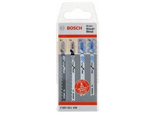 Изображение товара Набор пилок BOSCH 18 шт для дерева и металла T101B T118B T121BF в подарок