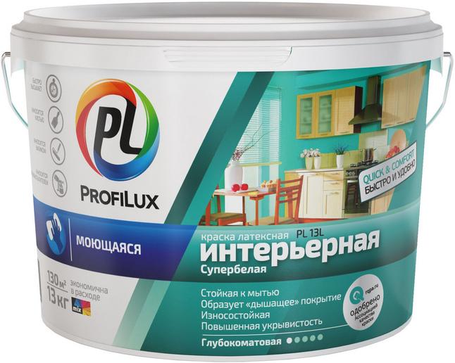 фото Краска латексная profilux pl- 13l зима белая 7 кг