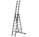 Изображение товара Лестница алюминиевая трехсекционная 3х8 Новая Высота 604308
