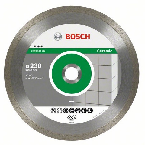 Круг алмазный Bosch Best for ceramic 180x25.4 корона (сплошной)(2.608.602.635)