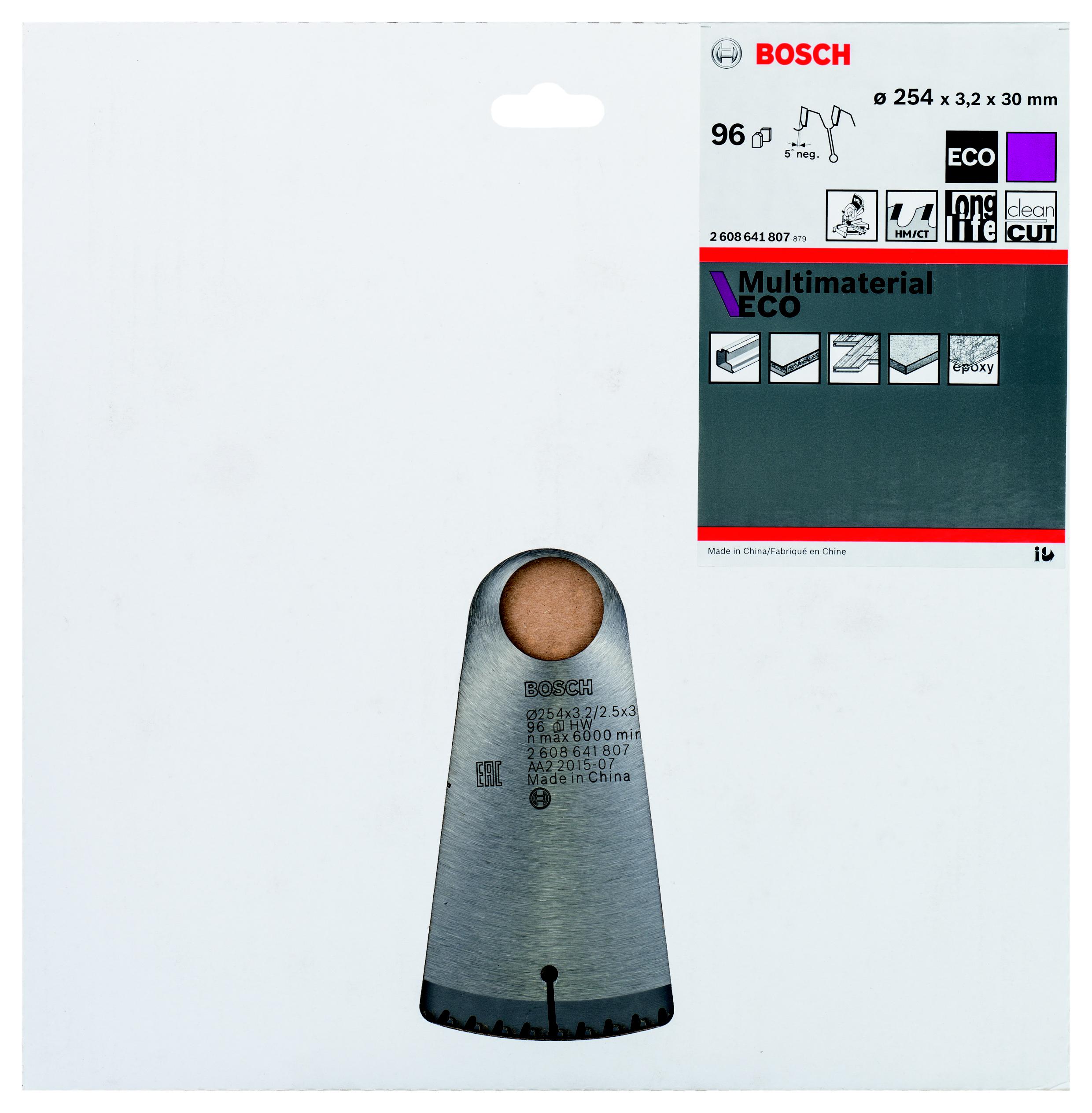 

Диск пильный твердосплавный Bosch Multi eco 254x96x30 (2.608.641.807), Multi eco 254x96x30 (2.608.641.807)