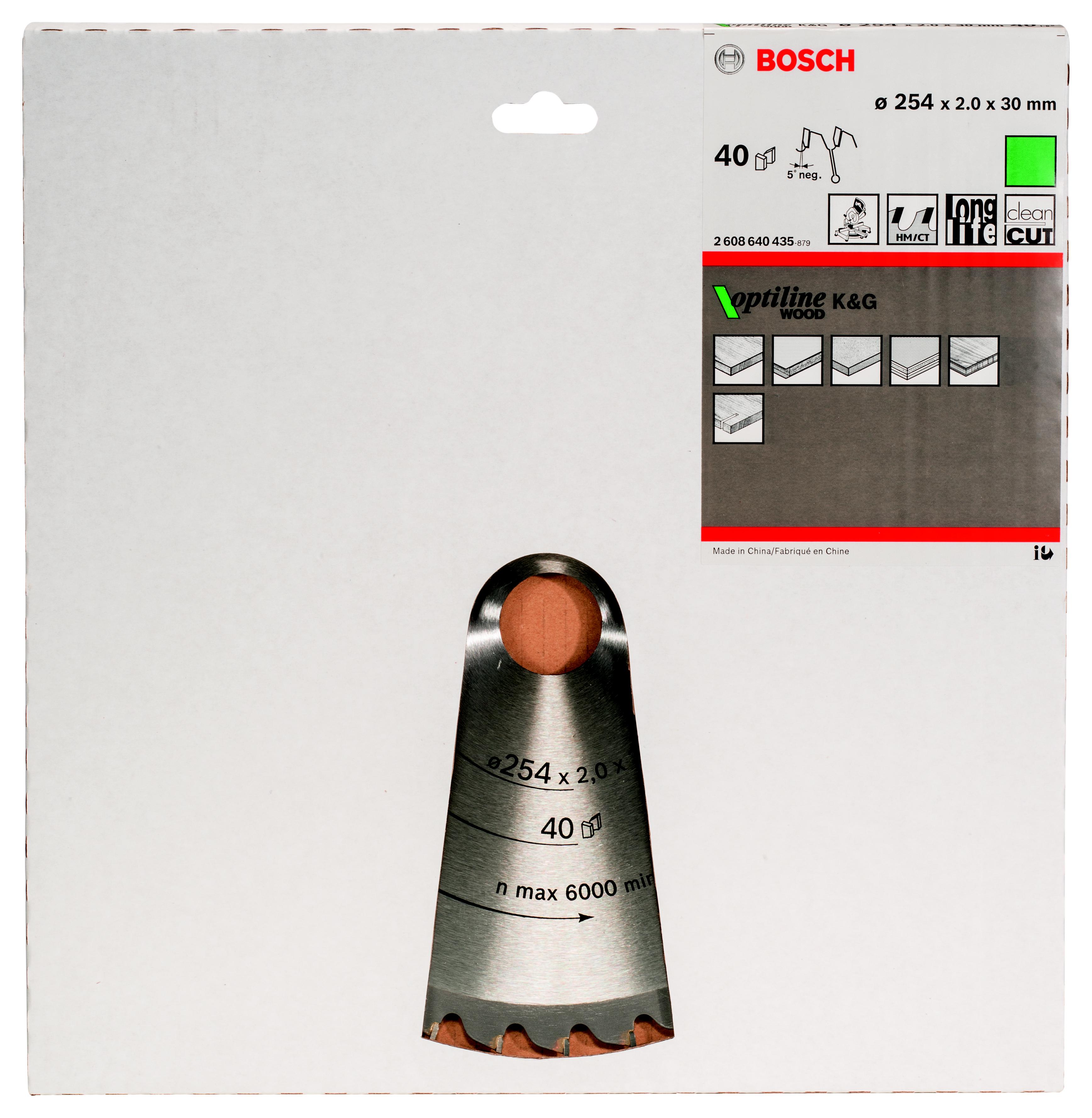 фото Диск пильный твердосплавный bosch ф254х30мм 40зуб. (optiline wood gcm 10 2608640435)