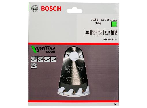 Изображение товара Диск пильный твердосплавный BOSCH Optiline Wood 160x24x20/16