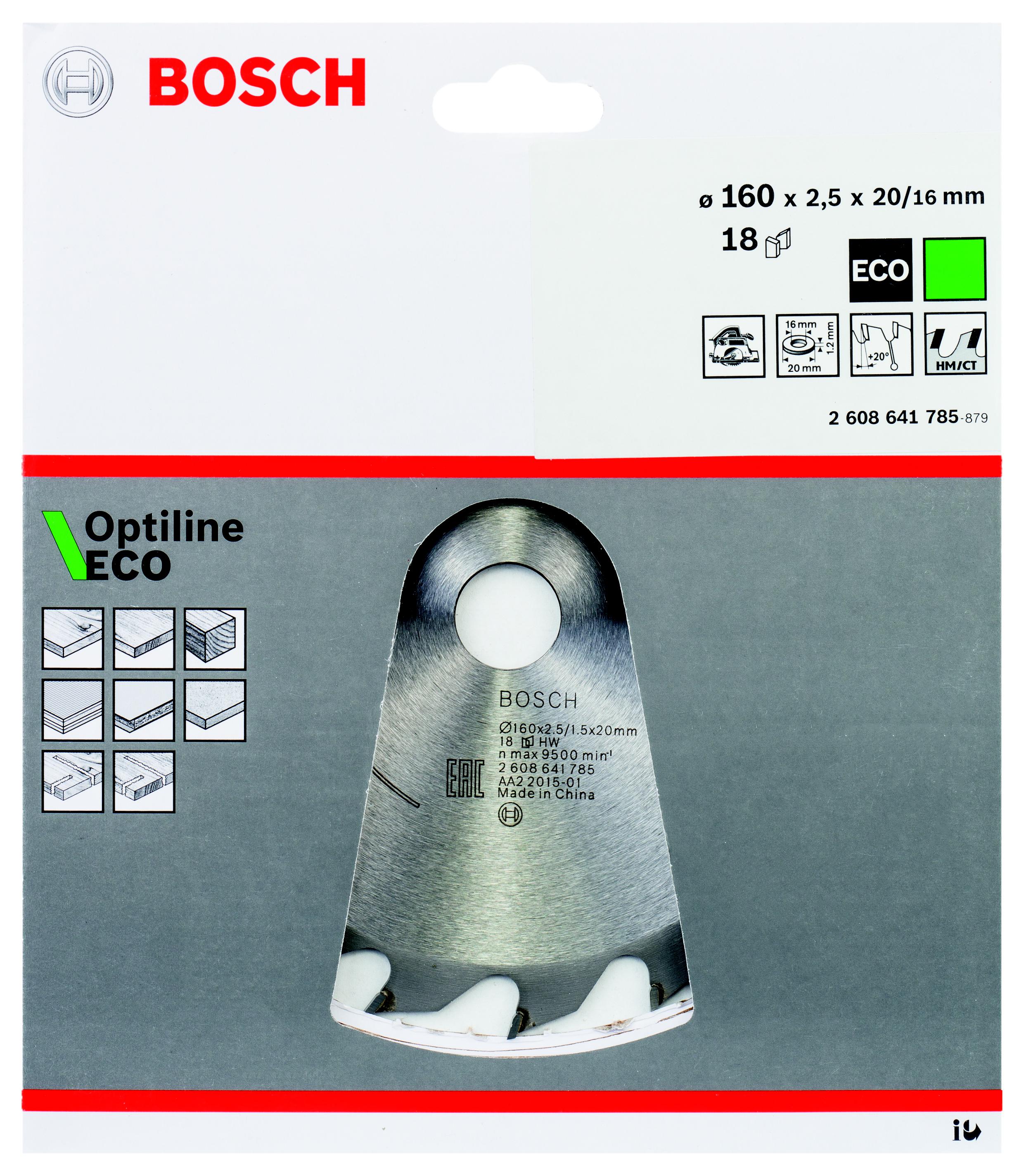 

Диск пильный твердосплавный Bosch Ф160х20мм 18зуб. (optiline eco 2.608.641.785, Ф160х20мм 18зуб. (optiline eco 2.608.641.785)