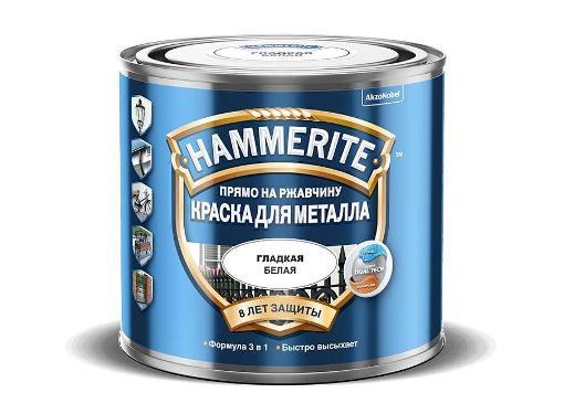 Изображение товара Глянцевая краска HAMMERITE белая 2.5 л для металла ржавчины защиты