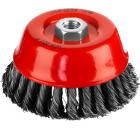 Изображение товара Щетка-крацовка MIRAX 35104-120-2 для УШМ 120мм витая сталь