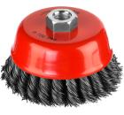 Щетка-крацовка MIRAX чаша 100мм для УШМ витая сталь (35104-100-2)