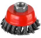 Щетка-крацовка MIRAX чаша 80мм для УШМ витая сталь (35104-080)