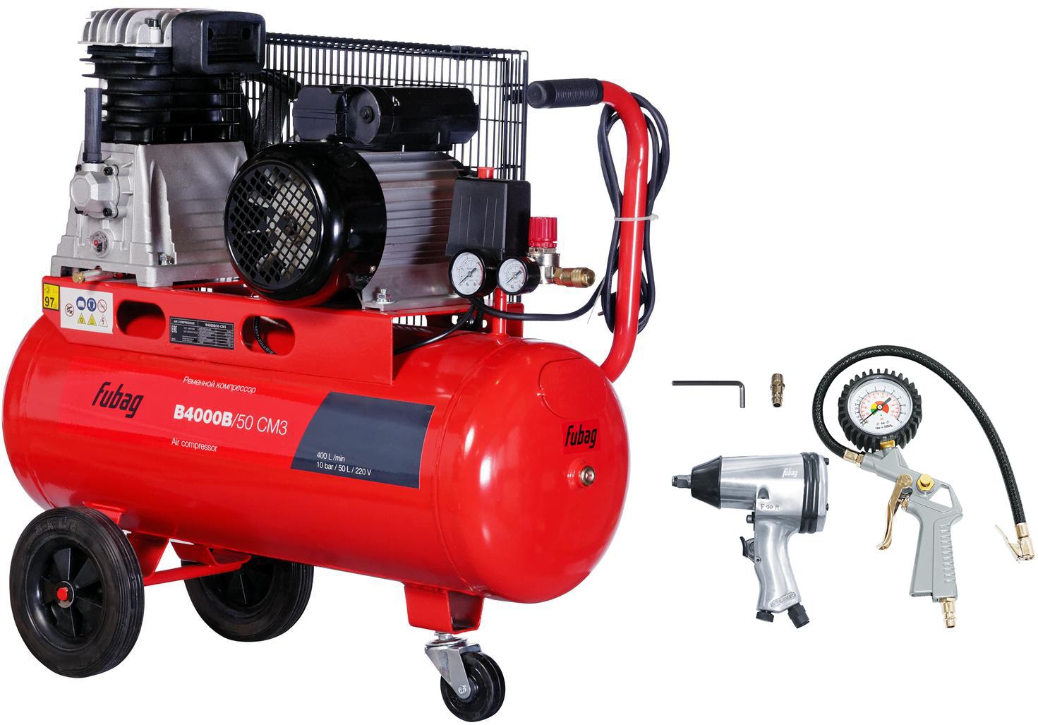 

Набор Fubag Компрессор b4000b/50 СМ3 +Набор пневмоинструмента gp158/312, Компрессор b4000b/50 СМ3 +Набор пневмоинструмента gp158/312