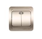 Выключатель двойной с подсветкой SMARTBUY SBE-02c-10-SW2-1-c