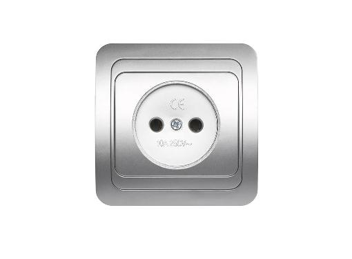 Изображение товара Розетка SMARTBUY SBE-02s-10-S1-N-c без заземления 10А серебро