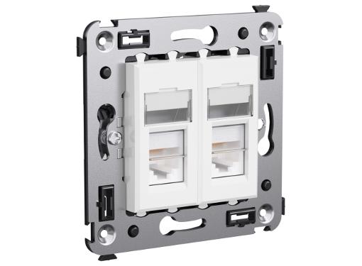 Изображение товара Розетка DKS 4400464 2-м RJ-45 Cat.5e для скрытого монтажа белое облако