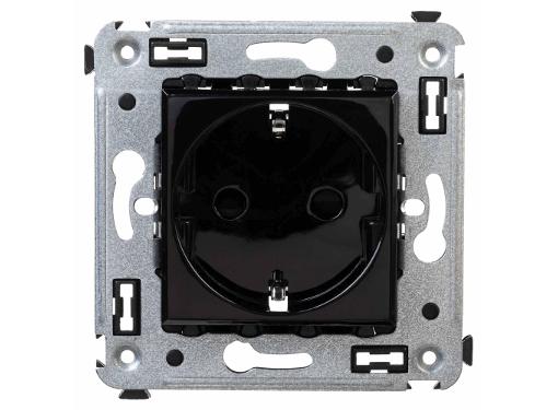 Изображение товара Розетка ДКС 4402003 серия Avanti 1 гнездо 16 А черная квадратная для скрытого монтажа