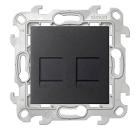 Изображение товара Розетка Simon 2450593-038 2хRJ45 Cat 5e UTP скрытая установка графит