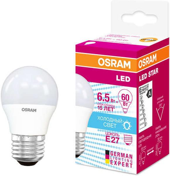 фото Лампа светодиодная ledvance osram ledsclp60 6,5w/840 230vfr e27 fs1