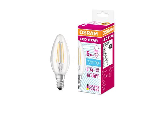   LEDVANCE OSRAM LSCLB60 CL  5W/840 230V FIL E14 FS1