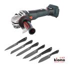 Изображение товара Набор METABO УШМ WB 18 LTX BL 125 Quick с 6 японскими ножами KIOMO