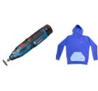 Набор BOSCH Мини-дрель GRO 12 V-LI (06019C5001) +толстовка BLUE 1619M00U9S