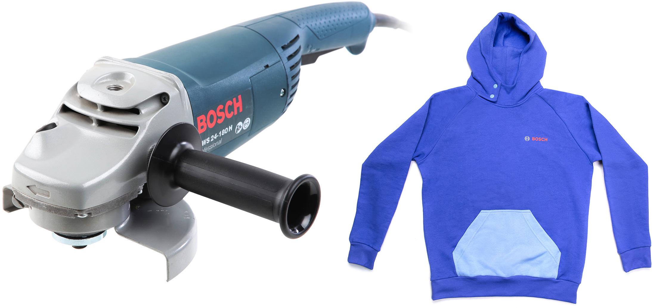 

Набор Bosch УШМ (болгарка) gws 24-180 h (0.601.883.103) +толстовка blue 1619m00u9s, УШМ (болгарка) gws 24-180 h (0.601.883.103) +толстовка blue 1619m00u9s