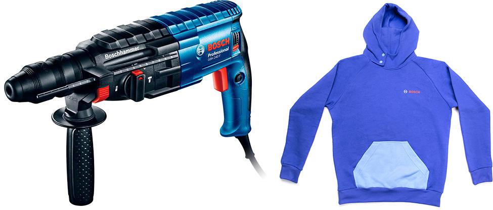 

Набор Bosch Перфоратор gbh 240 f (3.611.b73.000) +толстовка blue 1619m00u9s, Перфоратор gbh 240 f (3.611.b73.000) +толстовка blue 1619m00u9s