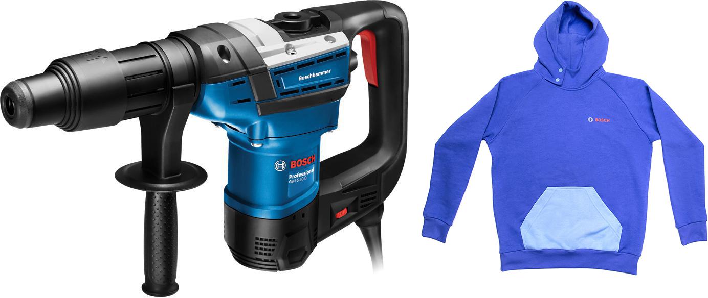 

Набор Bosch Перфоратор gbh 5-40 d (0.611.269.020) +толстовка blue 1619m00u9s, Перфоратор gbh 5-40 d (0.611.269.020) +толстовка blue 1619m00u9s