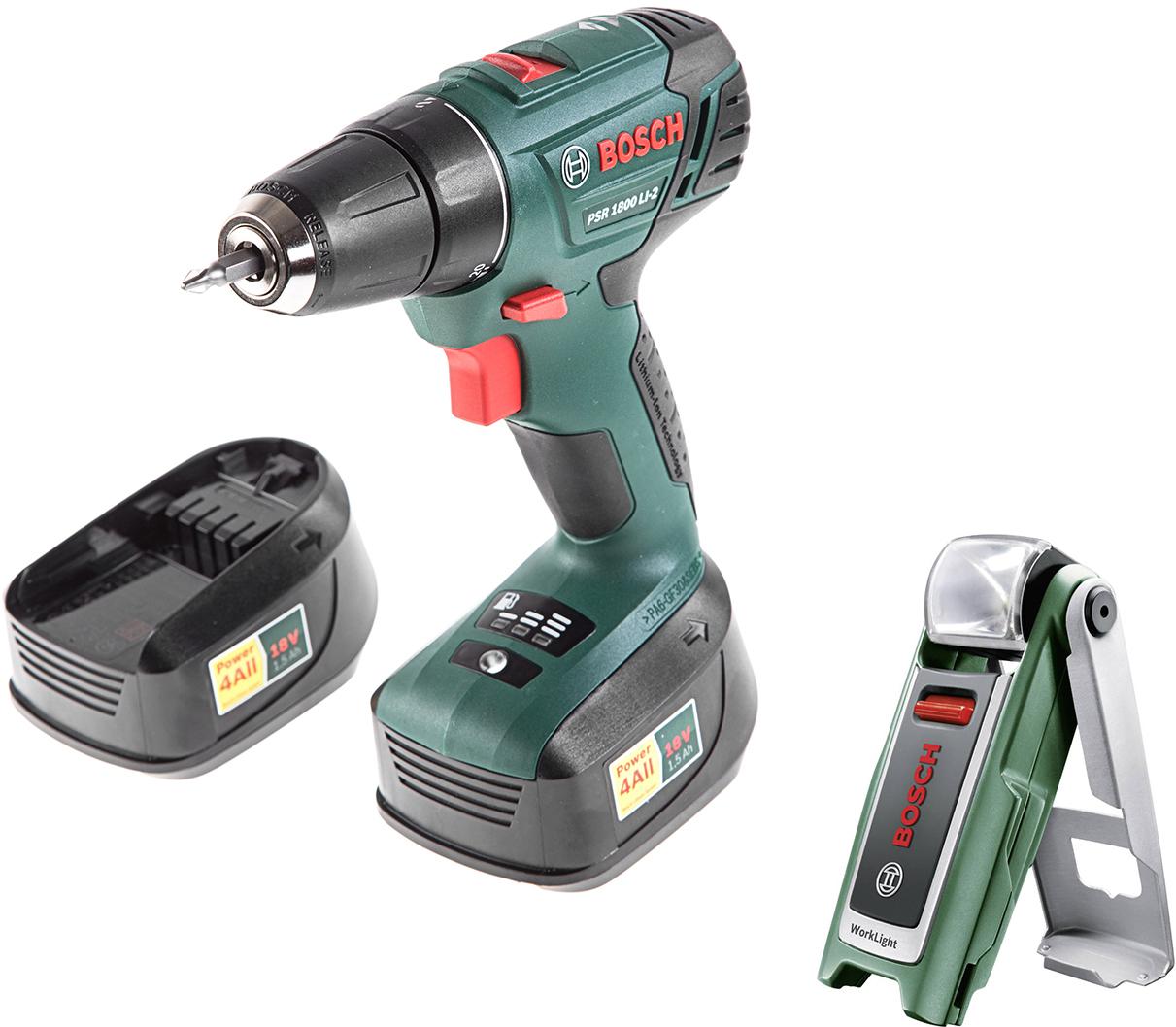 

Набор Bosch Дрель-шуруповерт psr 1800 li-2 (0.603.9a3.121) +Фонарь 0603975801, Дрель-шуруповерт psr 1800 li-2 (0.603.9a3.121) +Фонарь 0603975801