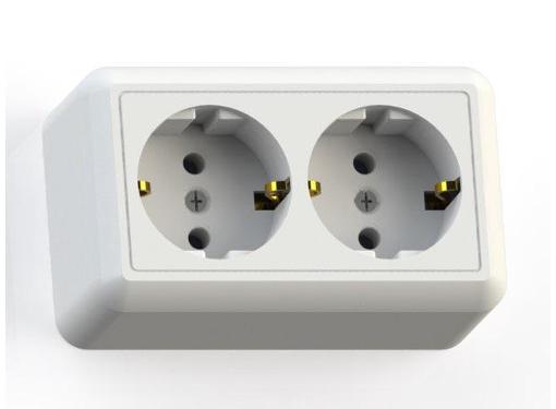 Изображение товара Розетка РемоКолор 89-0-412 открытая двойная 16А белый цвет