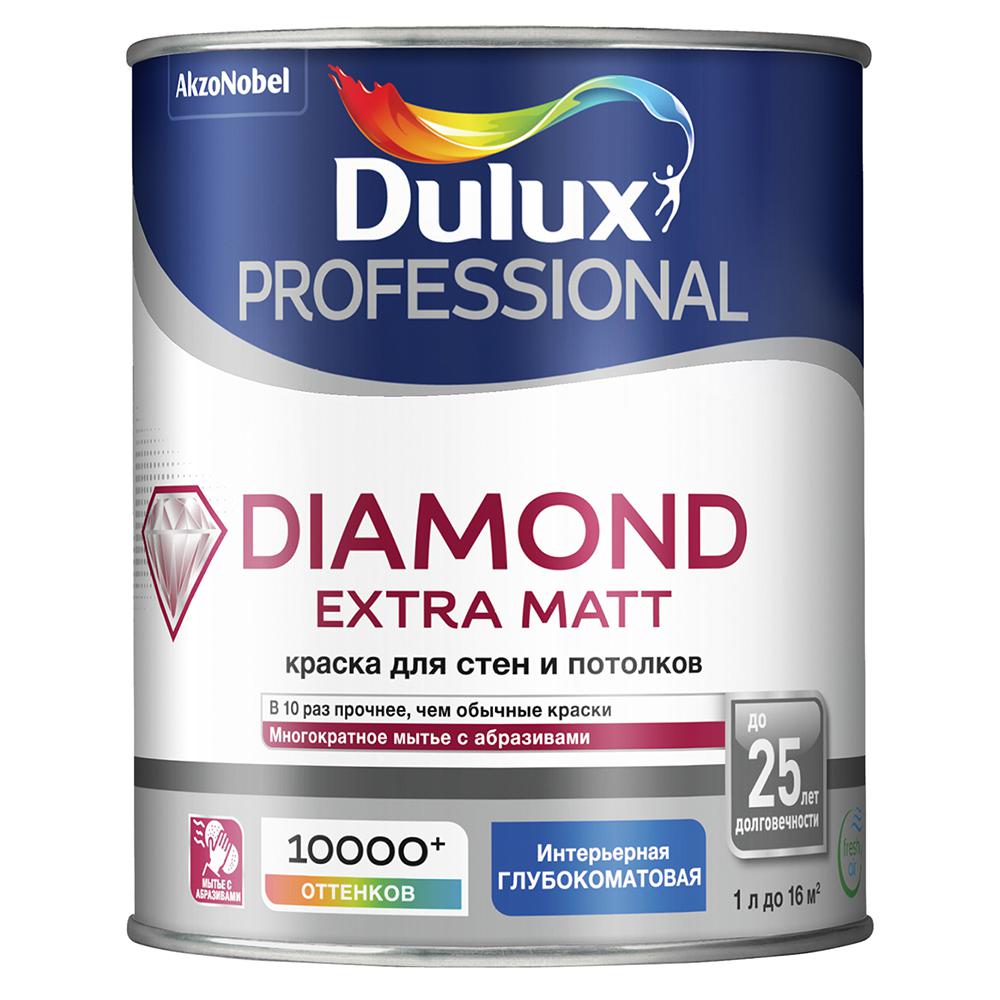 фото Краска dulux diamond extra matt bw 1 л