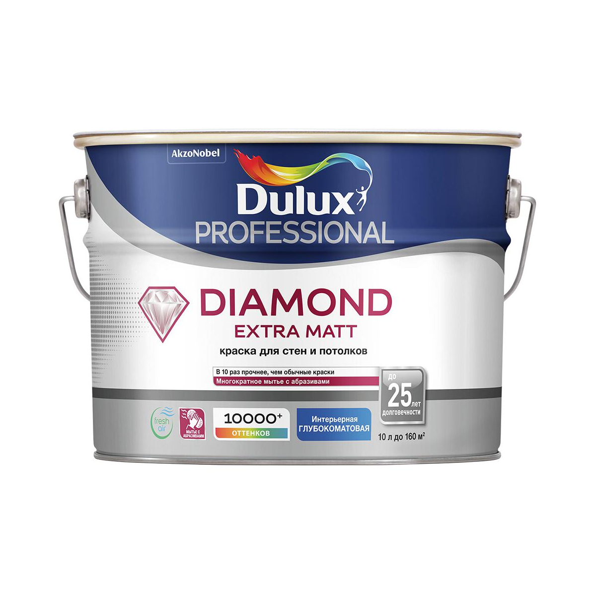 Краска DULUX Diamond Extra Matt BW белая 10 л купить в Уфе по доступной  цене: характеристики и фото