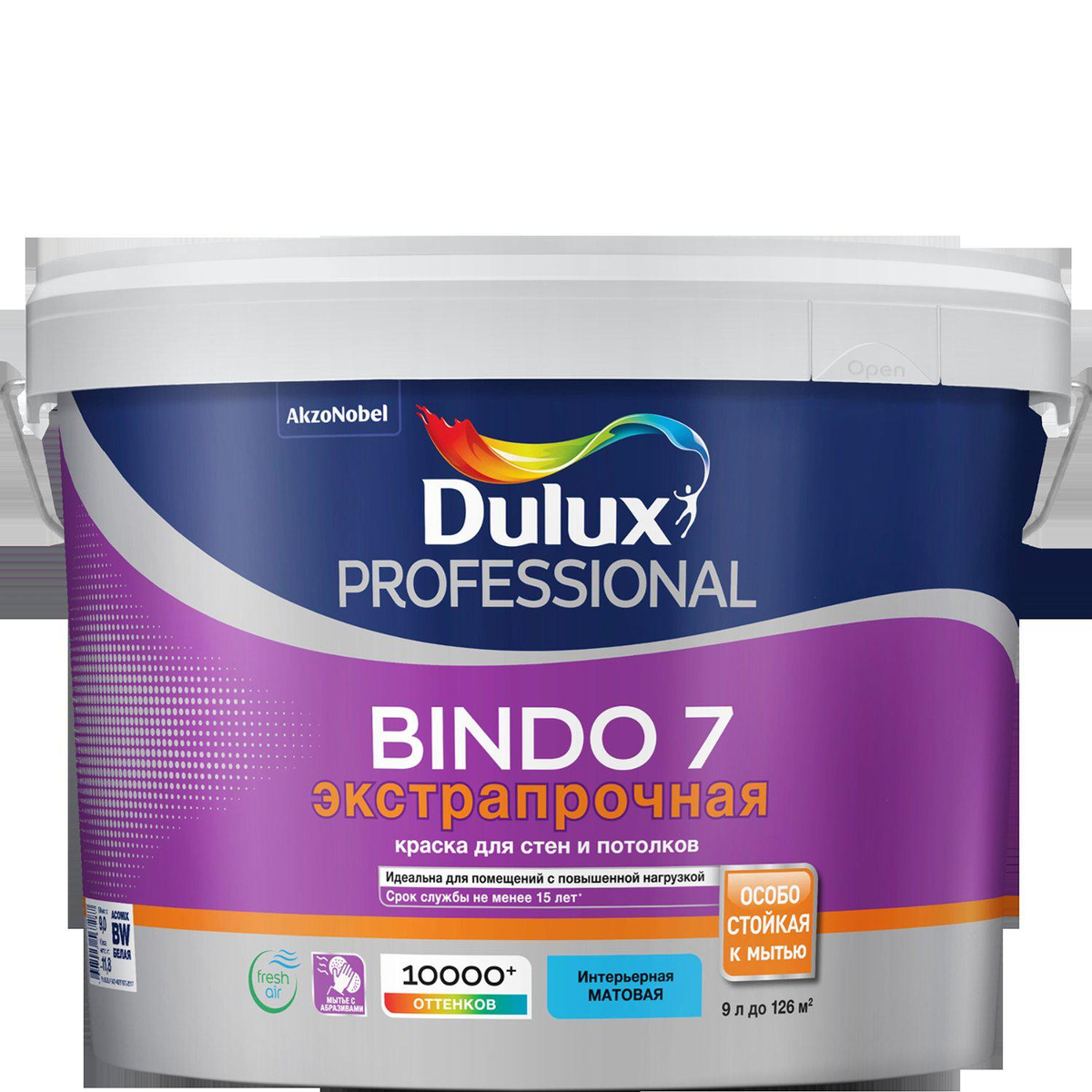 Краска DULUX Professional Bindo 7 BW белая 9 л купить в Уфе по доступной  цене: характеристики и фото