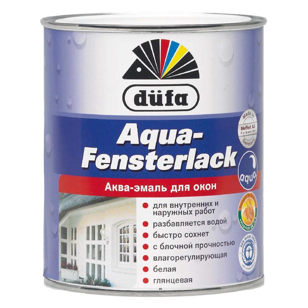 фото Эмаль dufa aqua-fensterlack белая 0,75 л