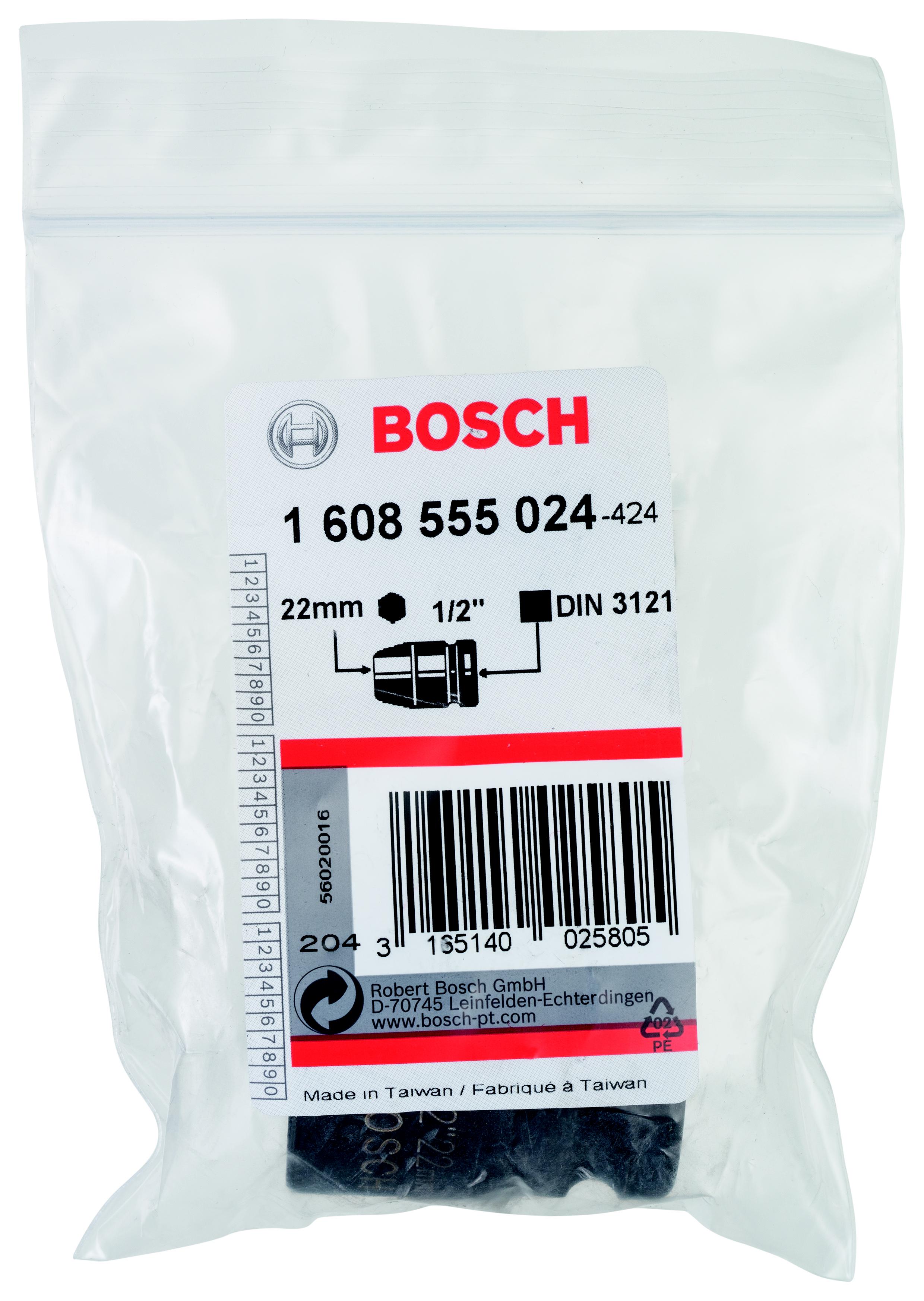 Торцевая головка Bosch размер 22мм, h 40мм, s 1/2'' (1.608.555.024)