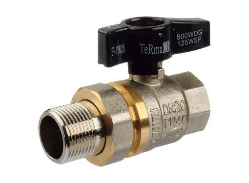 Изображение товара Кран шаровый TERMA 30215 CB 3/4" латунь для воды и масел с американкой
