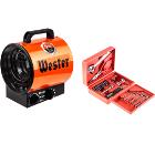 Набор WESTER Тепловентилятор TB-3000 +Набор инструментов 601-041 23 предмета