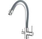 Изображение товара Смеситель для кухни LEDEME L4755-9 с двумя изливами и фильтром, хром серый