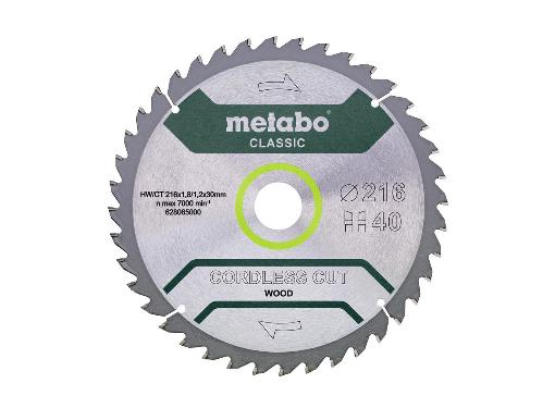 Изображение товара Диск пильный твердосплавный METABO 216x30 40 зуб. для циркулярной пилы