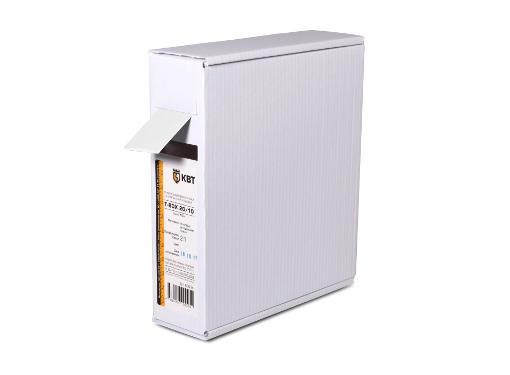 Изображение товара Термоусадочная трубка КВТ Ф10/5мм 10м белая для защиты кабелей