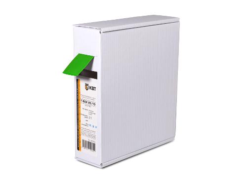 Изображение товара Термоусадочная трубка КВТ 20/10мм зеленая 10м полиолефин коэффиц 2:1