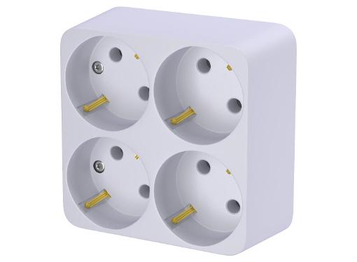 Изображение товара Разветвитель ФОТОН АМ 16-4Е 4 розетки с заземлением 16 А 4000 Вт