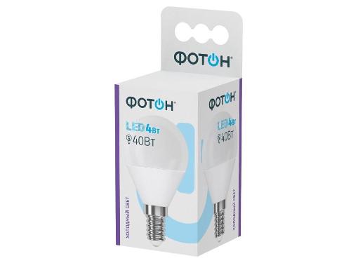 Изображение товара Лампа светодиодная ФОТОН 4W E14 6500K P45 для общего освещения